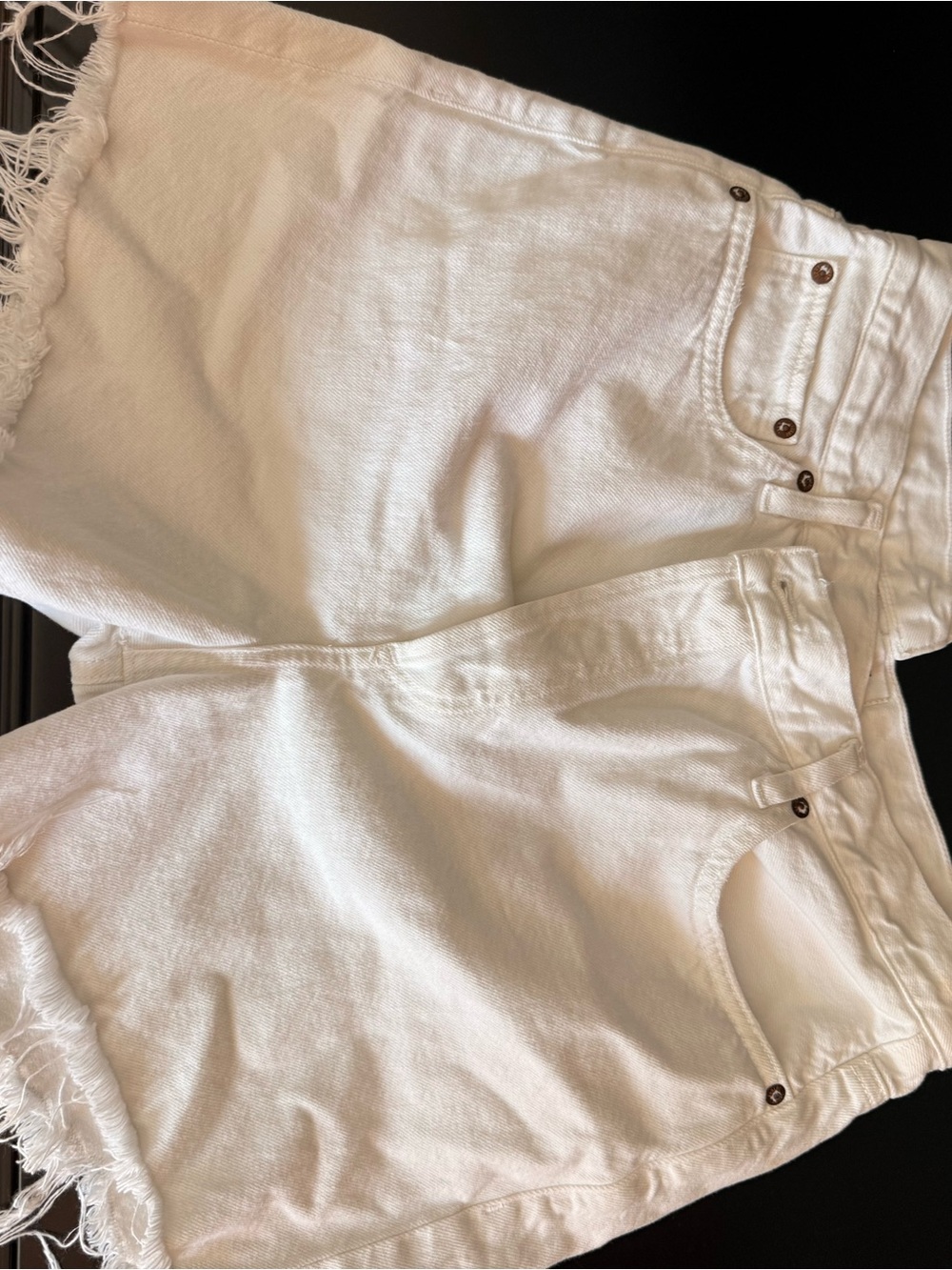 Agolde White Criss Cross High-Rise Jean Shorts - Picture 2 of 5